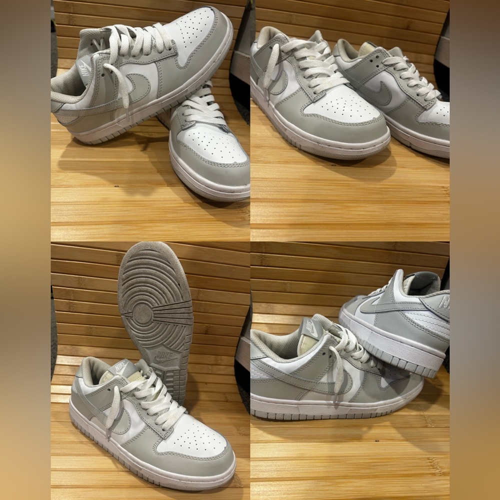 Women’s dunk lows size 7 grey and white